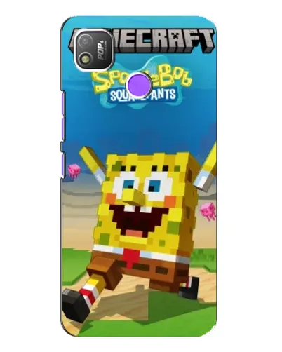 Чохол для TECNO POP 4 з картинкою «Губка Боб Minecraft» Чохол для TECNO POP 4 з картинкою «Губка Боб Minecraft»