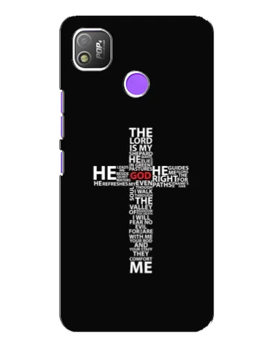 Чехол для TECNO POP 4 с картинкой «Текстовый крест» Чехол для TECNO POP 4 с картинкой «Текстовый крест»