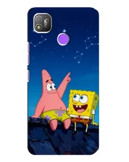 Чехол для TECNO POP 4 с картинкой «Губка Боб и Патрик ночью» Чехол для TECNO POP 4 с картинкой «Губка Боб и Патрик ночью»