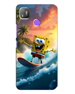 Чехол для TECNO POP 4 с картинкой «Губка Боб серфингист» Чехол для TECNO POP 4 с картинкой «Губка Боб серфингист»