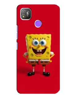 Чехол для TECNO POP 4 с картинкой «Спанч Боб на красном» Чехол для TECNO POP 4 с картинкой «Спанч Боб на красном»