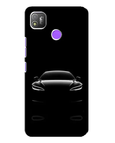Чехол для TECNO POP 4 с картинкой «Силуэт Tesla Night»