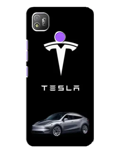 Чехол для TECNO POP 4 с картинкой «Tesla Model Y»