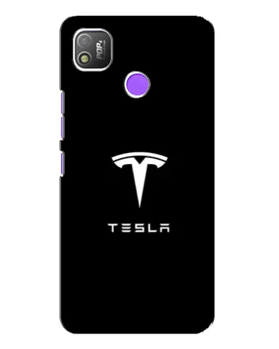 Чехол для TECNO POP 4 с картинкой «Tesla White Logo»