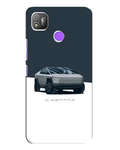 Чехол для TECNO POP 4 с картинкой «Серебристый Cybertruck Tesla»