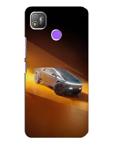 Чехол для TECNO POP 4 с картинкой «Cybertruck в пустыне»