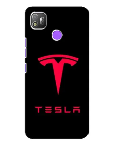 Чехол для TECNO POP 4 с картинкой «Tesla Red Logo»
