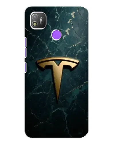 Чехол для TECNO POP 4 с картинкой «Мраморная Tesla Gold»