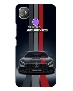 Чехол для TECNO POP 4 с картинкой «Mercedes — белый карбон»