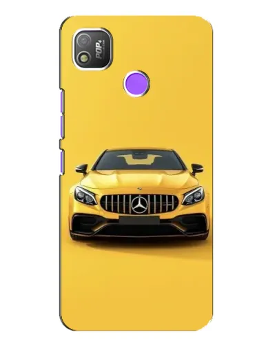 Чехол для TECNO POP 4 с картинкой «Желтый Mercedes GT»