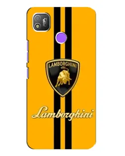 Чехол для TECNO POP 4 с картинкой «Lamborghini Stripe желтый»