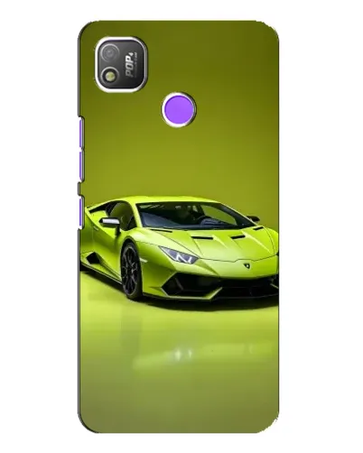 Чехол для TECNO POP 4 с картинкой «Салатовый Lamborghini Huracan»