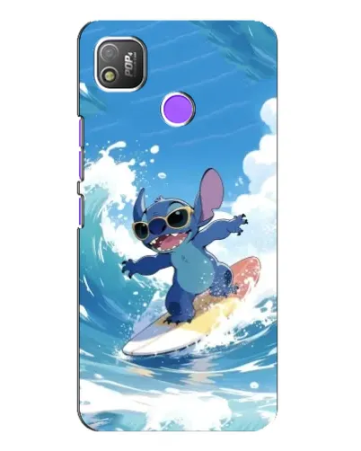 Чехол для TECNO POP 4 с картинкой «Стич на волне»