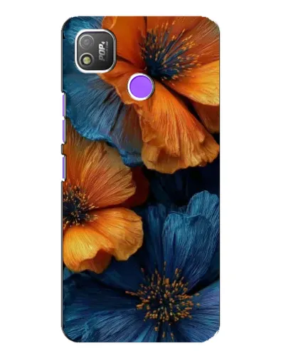 Чехол для TECNO POP 4 с картинкой «Яркая сине-оранжевая флора» Чехол для TECNO POP 4 с картинкой «Яркая сине-оранжевая флора»