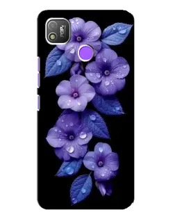 Чехол для TECNO POP 4 с картинкой «Фиолетовые цветы с росою»