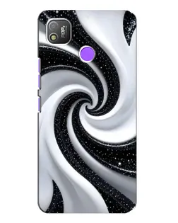 Чехол для TECNO POP 4 с картинкой «Черно-белая спираль»