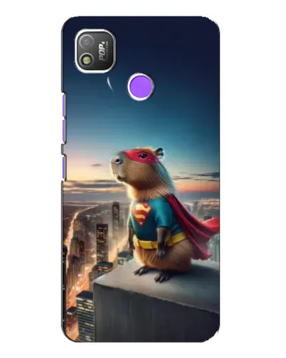 Чехол для TECNO POP 4 с картинкой «Капи-мен супергерой»