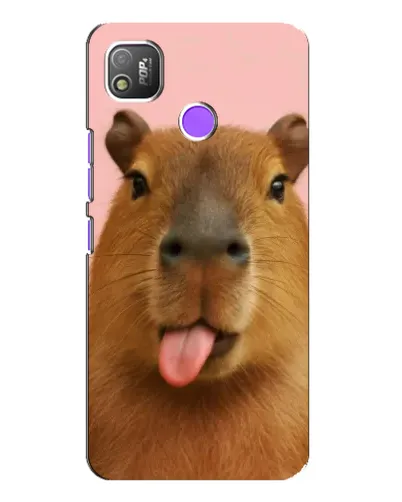 Чехол для TECNO POP 4 с картинкой «Капибара с языком»