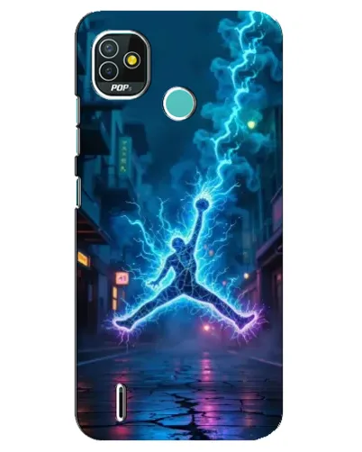 Чехол для TECNO Pop 5 (BD2p) с картинкой «Jordan Gold Jumpman»