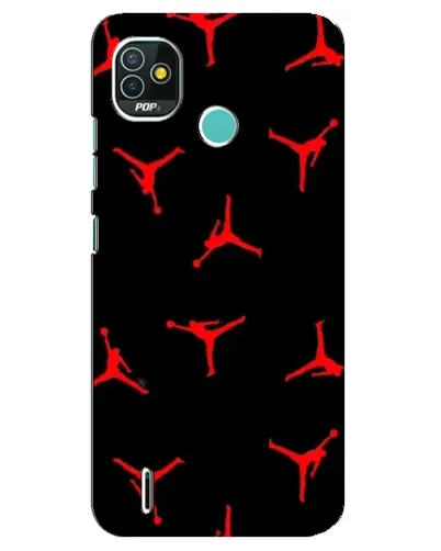 Чехол для TECNO Pop 5 (BD2p) с картинкой «Jordan Red Pattern»