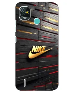 Чехол для TECNO Pop 5 (BD2p) с картинкой «Золотой Nike на металле» Чехол для TECNO Pop 5 (BD2p) с картинкой «Золотой Nike на металле»