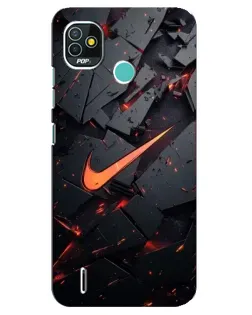 Чехол для TECNO Pop 5 (BD2p) с картинкой «Nike — эффект разломов» Чехол для TECNO Pop 5 (BD2p) с картинкой «Nike — эффект разломов»