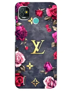 Чехол для TECNO Pop 5 (BD2p) с картинкой «Цветочный Louis Vuitton»