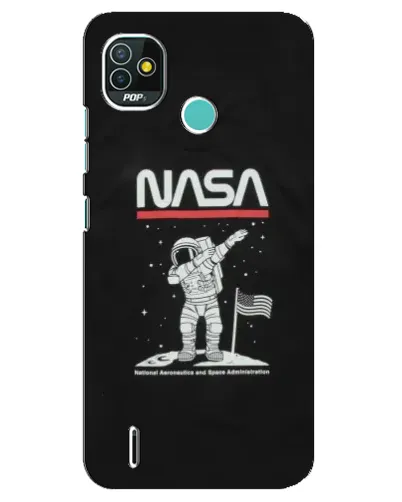 Чехол для TECNO Pop 5 (BD2p) с картинкой «NASA — шагаем по Луне»