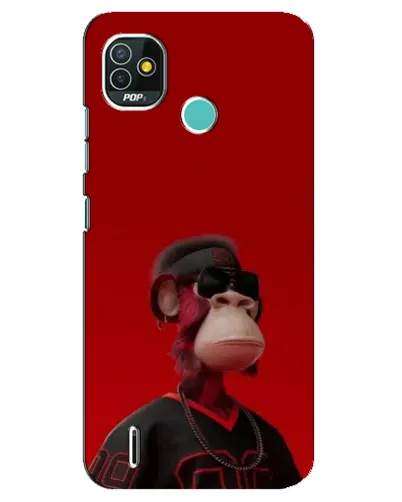 Чехол для TECNO Pop 5 (BD2p) с картинкой «Bored Ape в красном» Чехол для TECNO Pop 5 (BD2p) с картинкой «Bored Ape в красном»