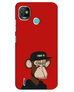 Чохол для TECNO Pop 5 (BD2p) з картинкою «Bored Ape — червоний фон» Чохол для TECNO Pop 5 (BD2p) з картинкою «Bored Ape — червоний фон»
