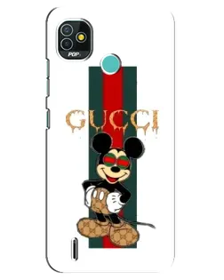 Чохол для TECNO Pop 5 (BD2p) з картинкою «Міккі Маус Gucci — смуги»