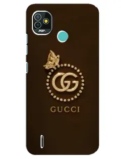 Чохол для TECNO Pop 5 (BD2p) з картинкою «Gucci — золотий метелик»