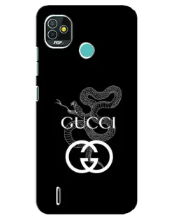 Чохол для TECNO Pop 5 (BD2p) з картинкою «Gucci — срібна змія»