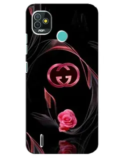 Чохол для TECNO Pop 5 (BD2p) з картинкою «Gucci — неонова троянда»