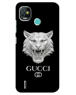 Чохол для TECNO Pop 5 (BD2p) з картинкою «Gucci — срібний лев»