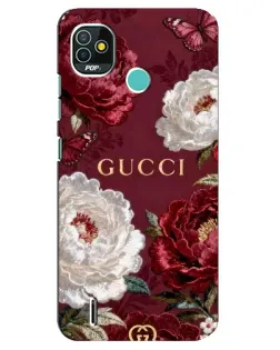 Чохол для TECNO Pop 5 (BD2p) з картинкою «Gucci — бордові троянди»