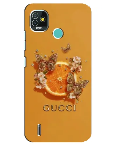 Чехол для TECNO Pop 5 (BD2p) с картинкой «Gucci — золотые бабочки» Чехол для TECNO Pop 5 (BD2p) с картинкой «Gucci — золотые бабочки»