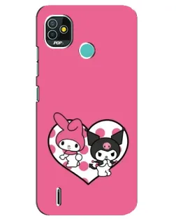 Чехол для TECNO Pop 5 (BD2p) с картинкой «Kuromi и My Melody» Чехол для TECNO Pop 5 (BD2p) с картинкой «Kuromi и My Melody»