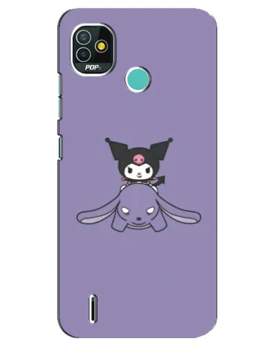 Чехол для TECNO Pop 5 (BD2p) с картинкой «Kuromi на лиловом фоне»