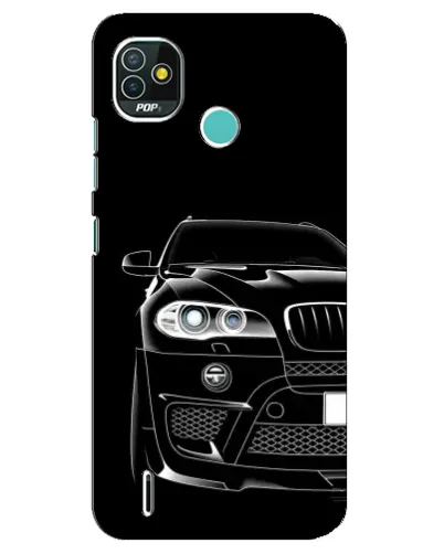 Чехол для TECNO Pop 5 (BD2p) с картинкой «Темный силуэт BMW»