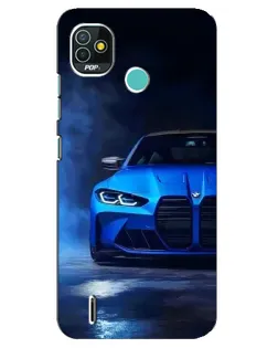 Чехол для TECNO Pop 5 (BD2p) с картинкой «Голубая BMW M4» Чехол для TECNO Pop 5 (BD2p) с картинкой «Голубая BMW M4»