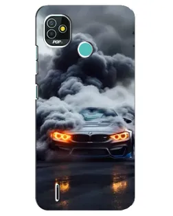 Чехол для TECNO Pop 5 (BD2p) с картинкой «BMW в дыму» Чехол для TECNO Pop 5 (BD2p) с картинкой «BMW в дыму»
