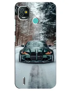 Чехол для TECNO Pop 5 (BD2p) с картинкой «BMW в зимнем лесу» Чехол для TECNO Pop 5 (BD2p) с картинкой «BMW в зимнем лесу»