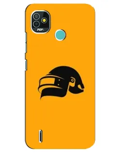 Чехол для TECNO Pop 5 (BD2p) с картинкой «PUBG — золотой шлем»