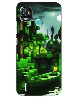 Чехол для TECNO Pop 5 (BD2p) с картинкой «Minecraft лесной пейзаж»