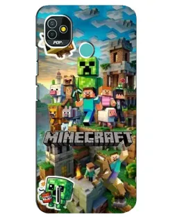 Чехол для TECNO Pop 5 (BD2p) с картинкой «Замок Minecraft»