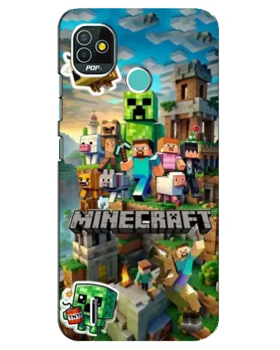 Чехол для TECNO Pop 5 (BD2p) с картинкой «Замок Minecraft»