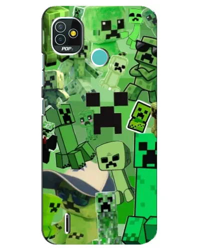 Чехол для TECNO Pop 5 (BD2p) с картинкой «Криперы Minecraft»