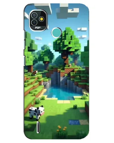 Чехол для TECNO Pop 5 (BD2p) с картинкой «Minecraft летний день»