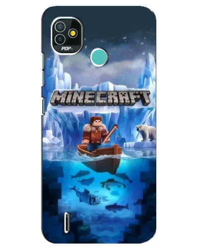 Чехол для TECNO Pop 5 (BD2p) с картинкой «Minecraft ледяной мир»